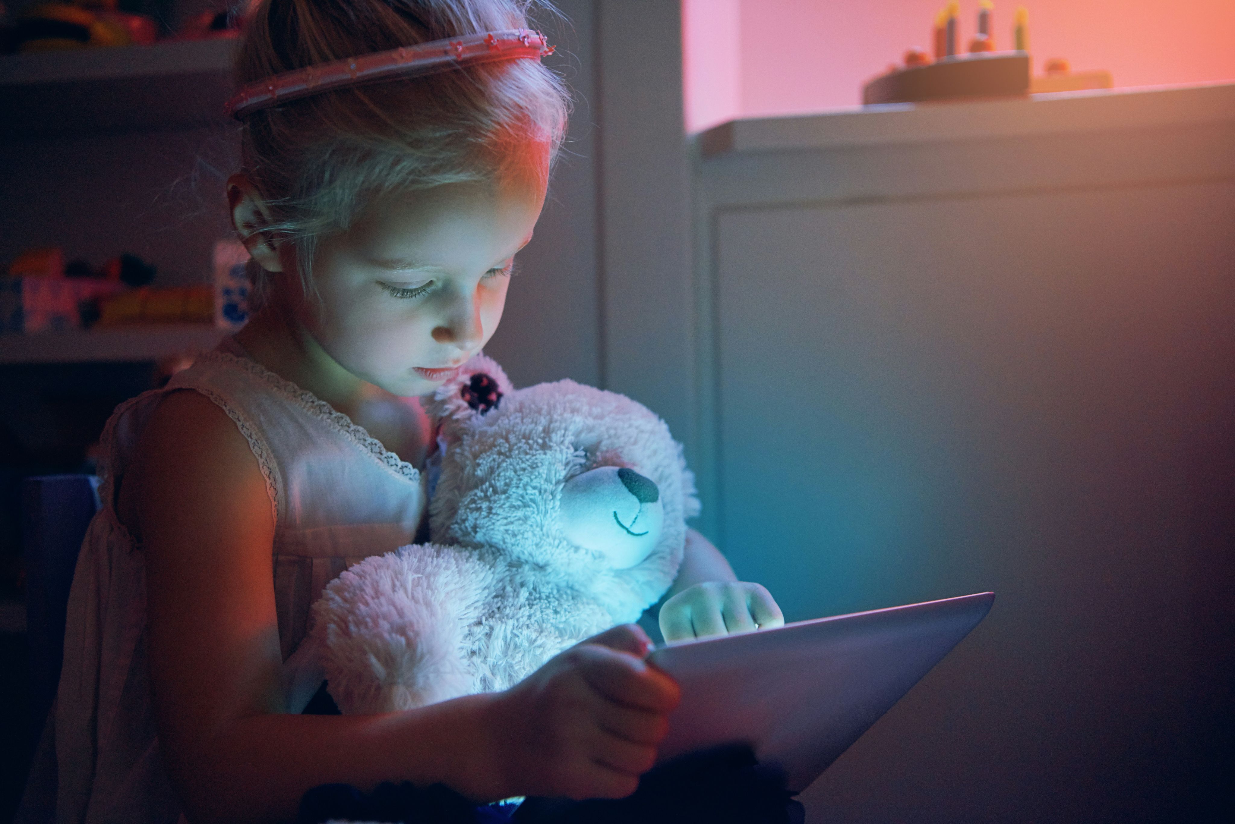 A child interacting with technology