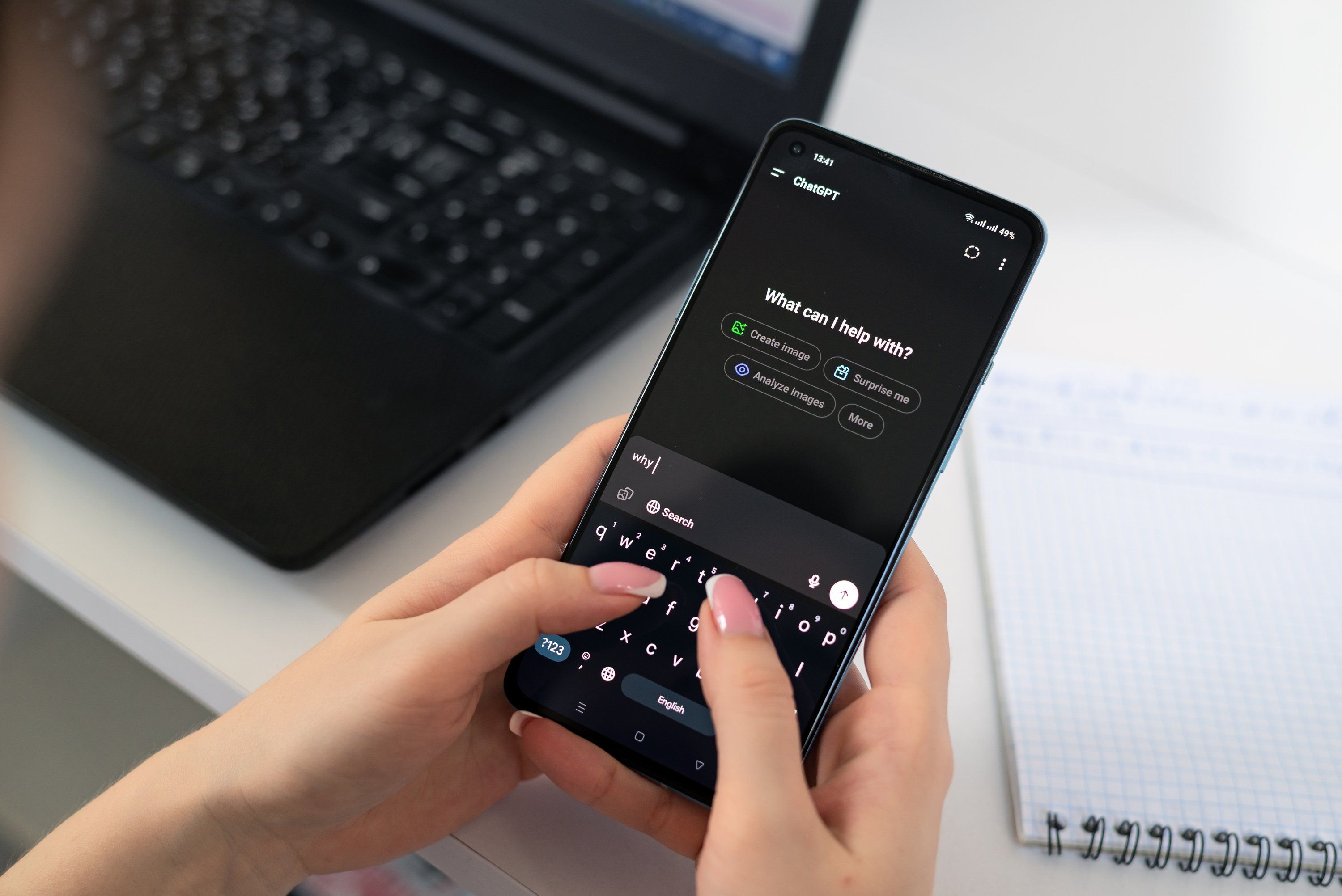 A person using a phone to access information